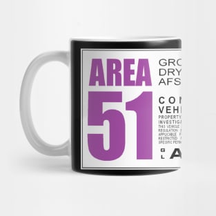 Area 51 Purple Sign Mug